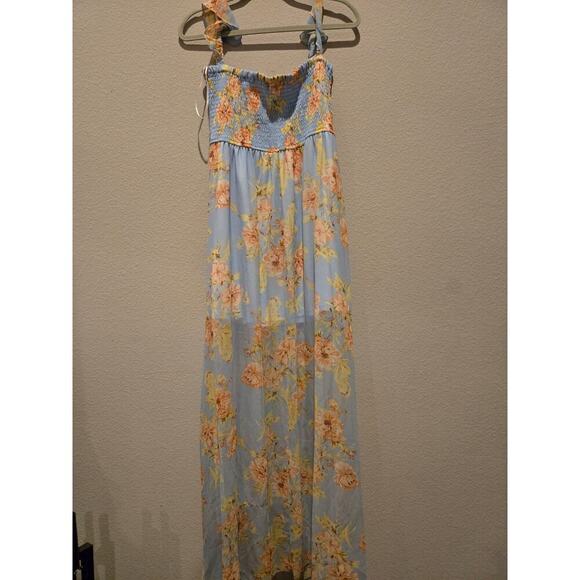 Aakaa Women's Floral Maxi Dress M Off Shoulder Casual Resort Bloomcore - Picture 8 of 9